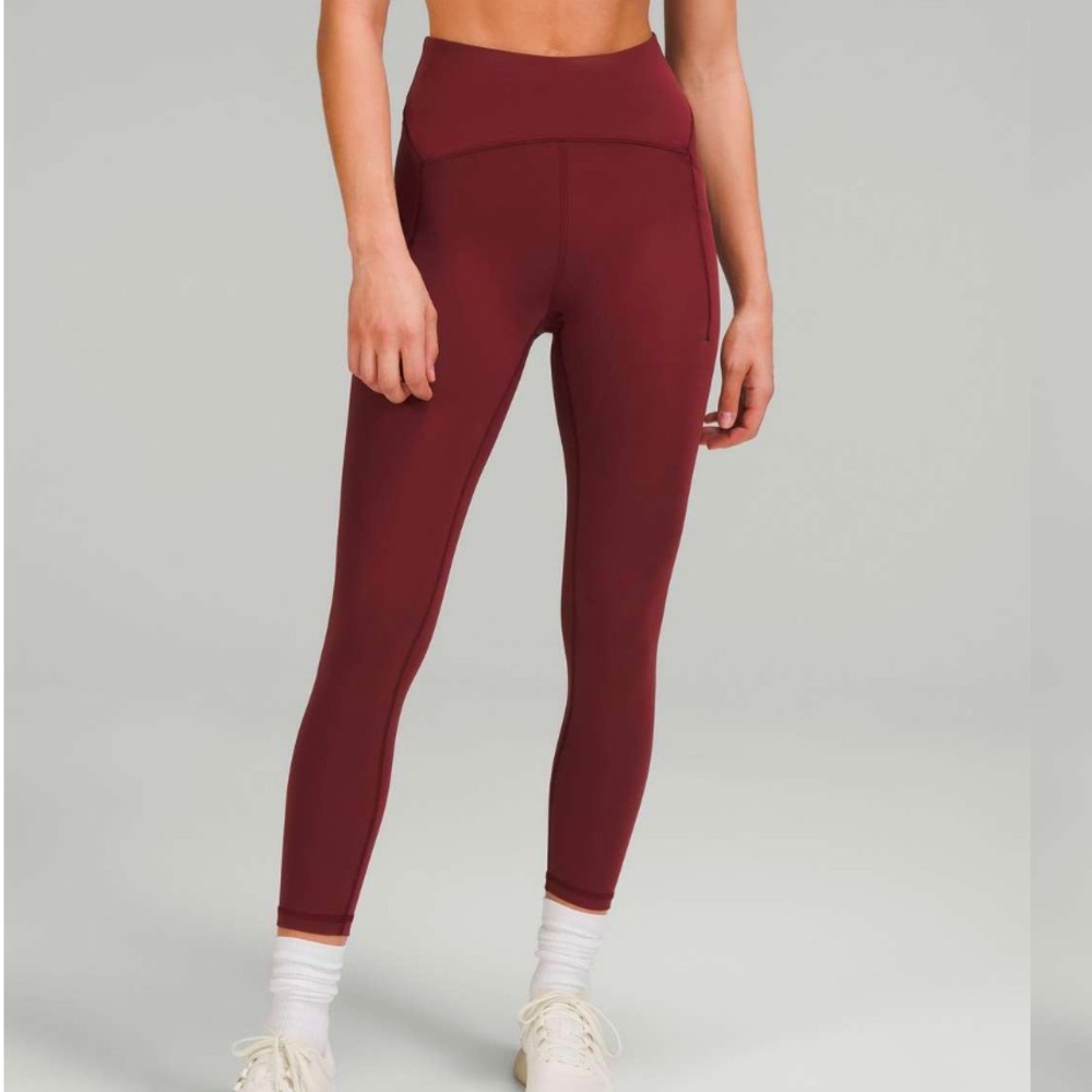 Lululemon Power Thru High-Rise Tight 25" Red Merlot Size 4